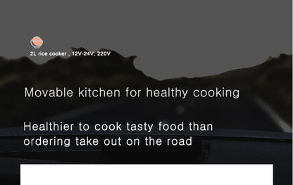 12V 24V 110V 220V 2L four voltage car home rice cooker van car rice cooker for travel global voltage use