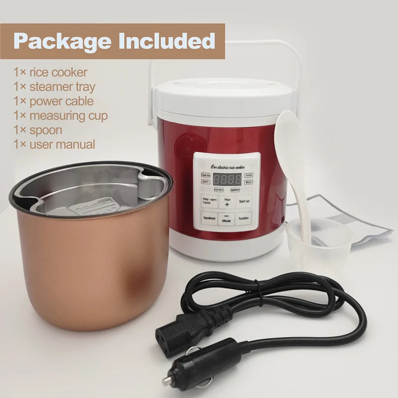 Rice Cooker Used in 12v 24v Car Multicooker Enough For Two to Three Persons