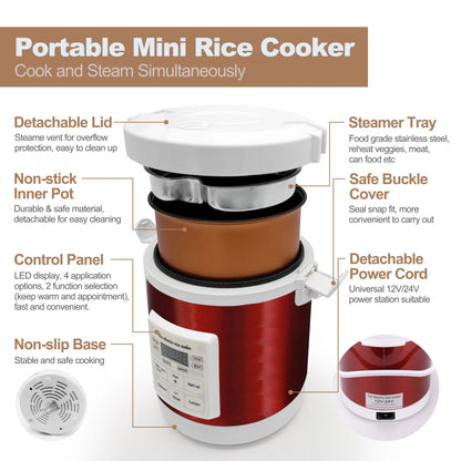 Rice Cooker Used in 12v 24v Car Multicooker Enough For Two to Three Persons